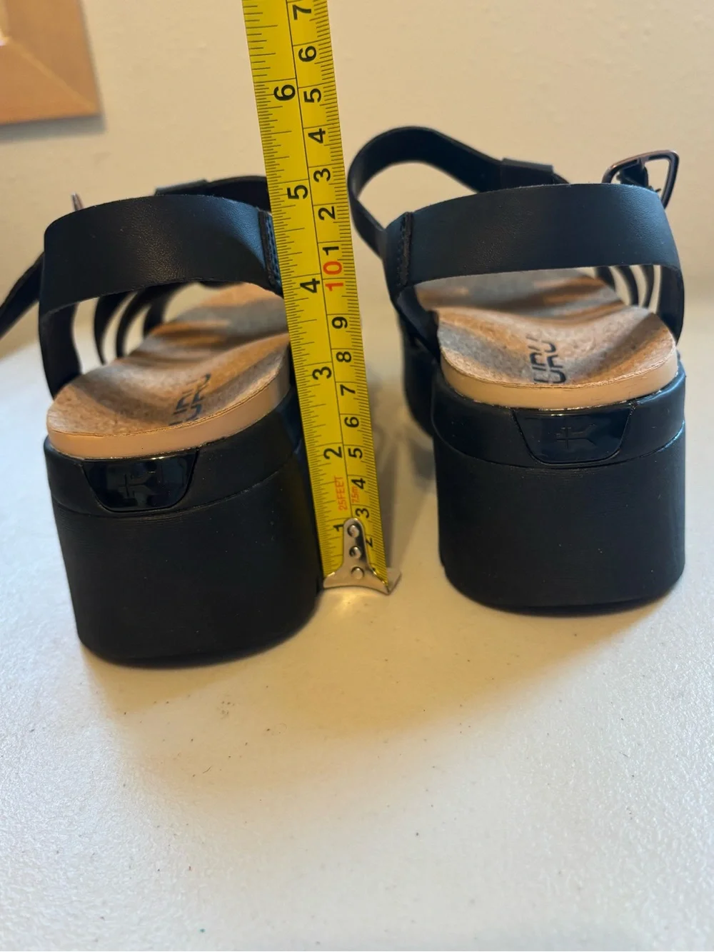 KURU Black Strappy Cork Footbed Sandals - Picture 5 of 8
